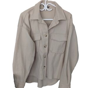 Shacket, beige Tone, button front, oversize, boxy